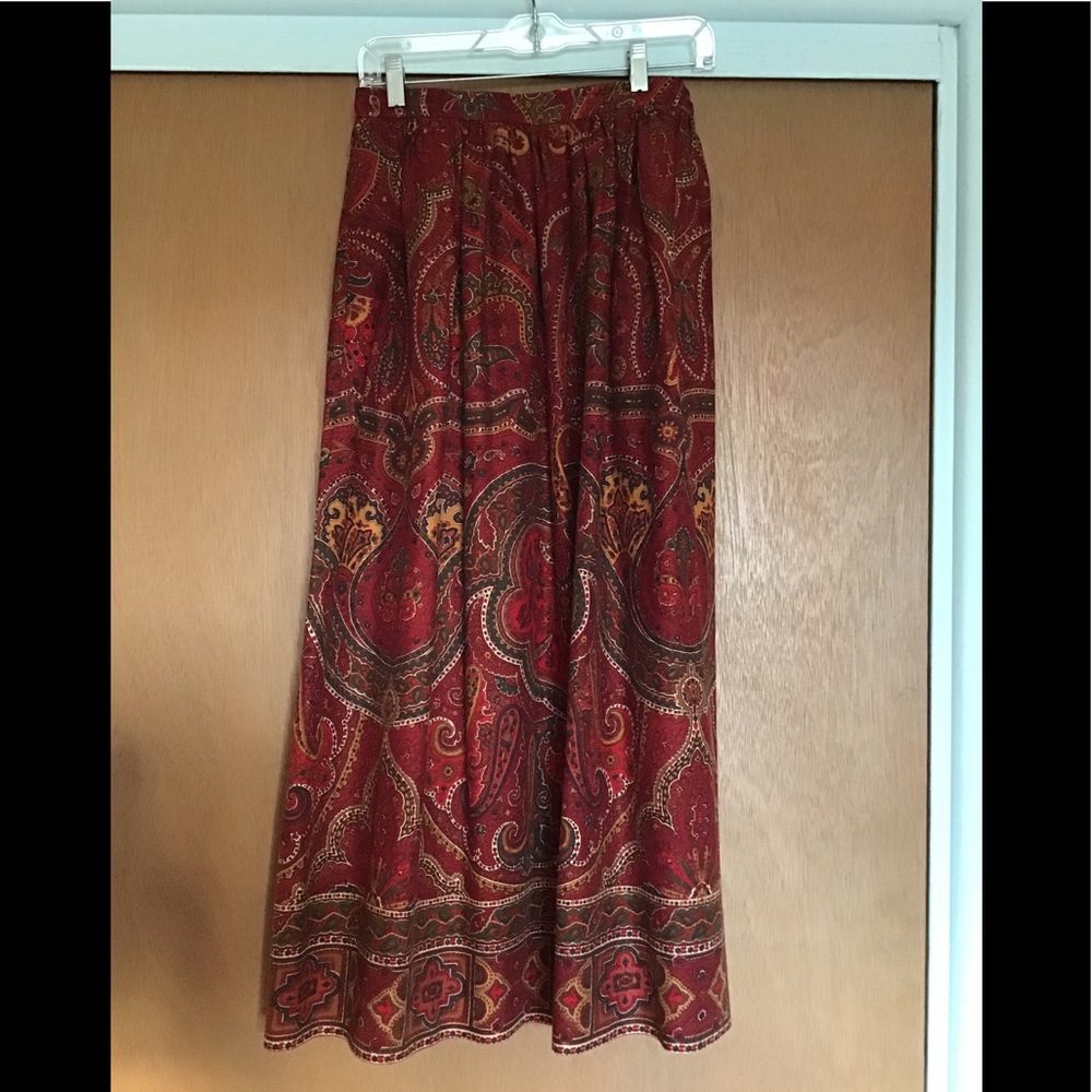 Vintage Ellen Tracy Skirt, Brilliant Paisley Print